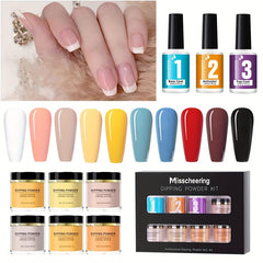 Dip Powder Nail Kit Starter Set for French Nail Art Manicure DIY Salon