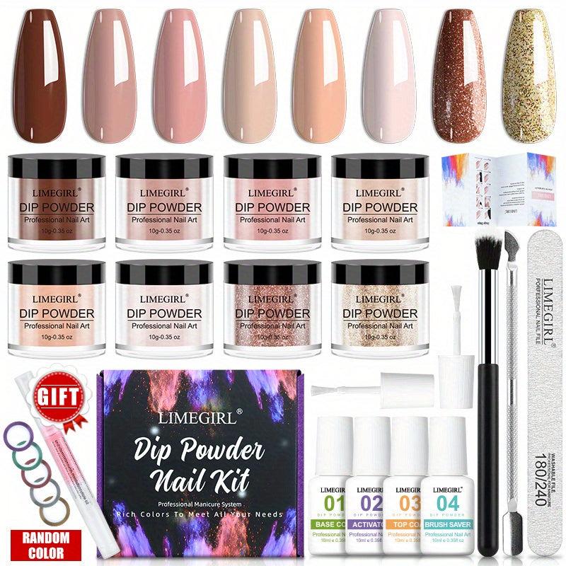 Dip Powder Starter Kit 8 Colors Pink Purple Acrylic Dipping
