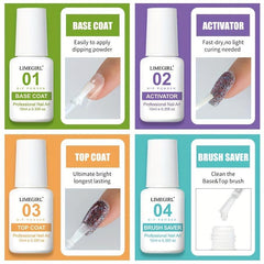 Dip Powder Starter Kit 8 Colors Pink Purple Acrylic Dipping