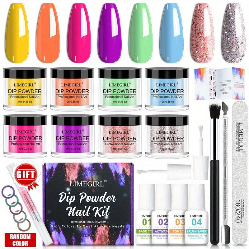 Dip Powder Starter Kit 8 Colors Pink Purple Acrylic Dipping
