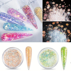 Nail Art Decoration Hexagon Sequins Acrylic Powder Pigment Dust