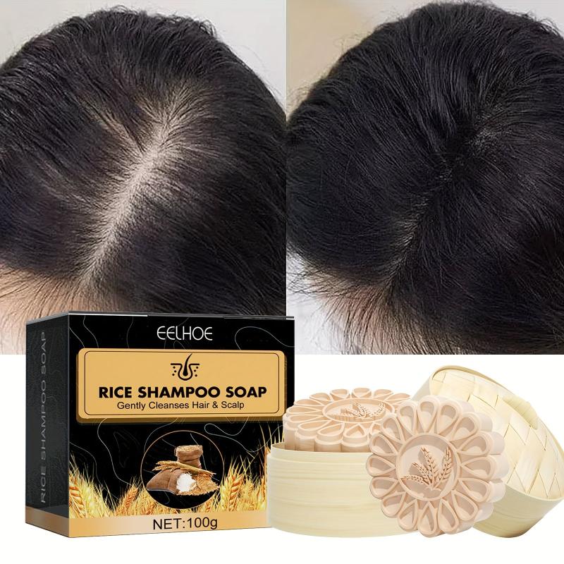 Rice Hair Strengthening Shampoo Soap - Nourishing Scalp Cleanser