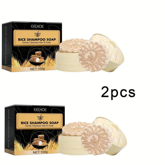 Rice Hair Strengthening Shampoo Soap - Nourishing Scalp Cleanser