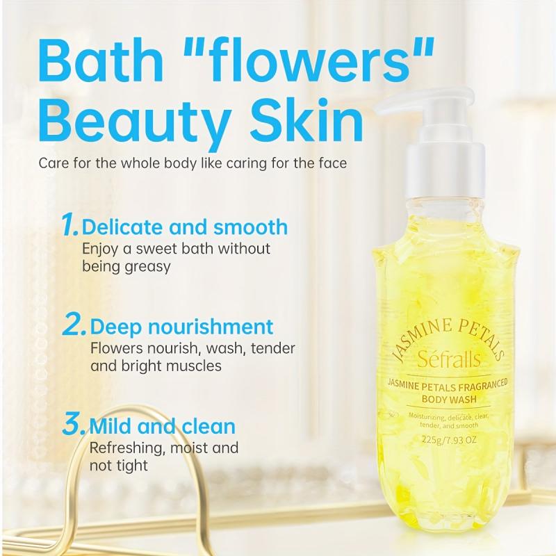 225g Jasmine Petal Scented Shower Gel - Refreshing Moisturizing