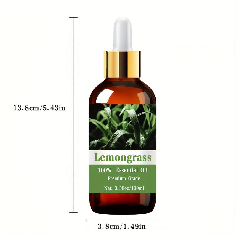 Lemongrass Essential Oil 100% Pure & Natural Care Hair Skin Massage Diffusers