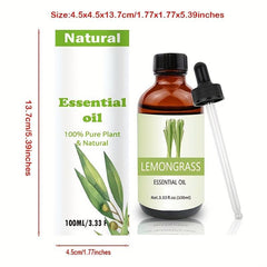 Lemongrass Essential Body Massage Oil 3.33oz