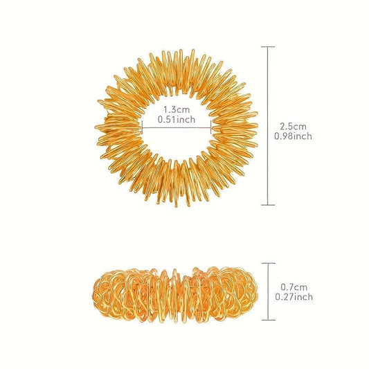 5pcs Finger Massage Ring Hand Massage Tool Creative Solid Spring Finger Roller