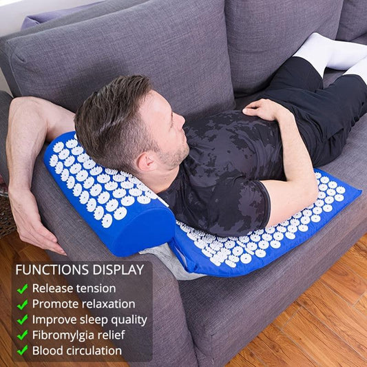Acupressure Mat & Pillow Set for Neck Back Muscle Relaxation