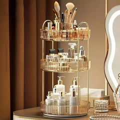 360 Rotating Makeup Organizer High Capacity Clear Make Up Storage