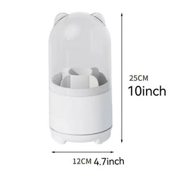 360 Rotating Makeup Brush Holder High Capacity Clear Make Up Storage