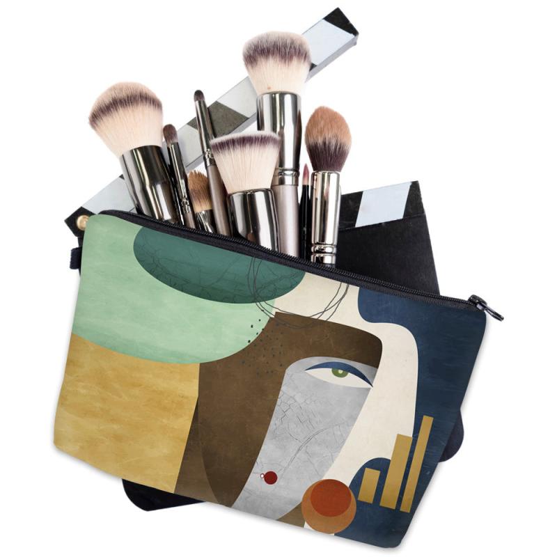 Abstract Figure Makeup Bag - Waterproof Travel Toiletry Bag for Women