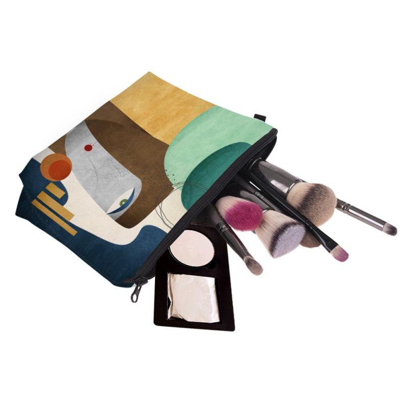 Abstract Figure Makeup Bag - Waterproof Travel Toiletry Bag for Women
