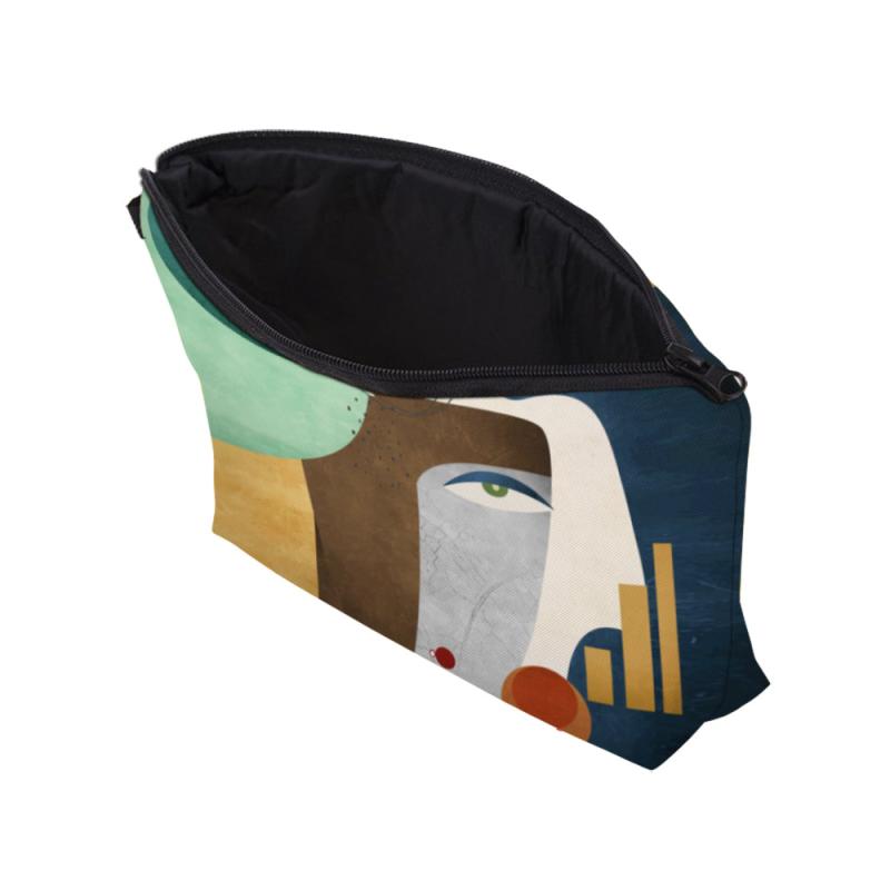 Abstract Figure Makeup Bag - Waterproof Travel Toiletry Bag for Women