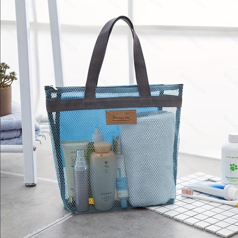 Quick Dry Mesh Shower Bag Portable Toiletry Tote for Gym and Travel