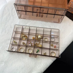 3-Drawer Clear Earring Jewelry Organizer Box