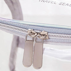 Clear Toiletry Bag Transparent Makeup Cosmetic Bag With Zipper & Handle