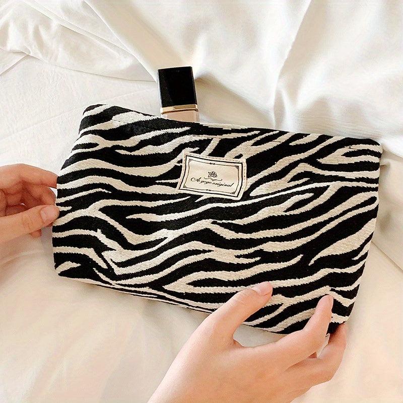 Leopard Print Makeup Bag Portable Travel Clutch Cosmetics Toiletries Washable