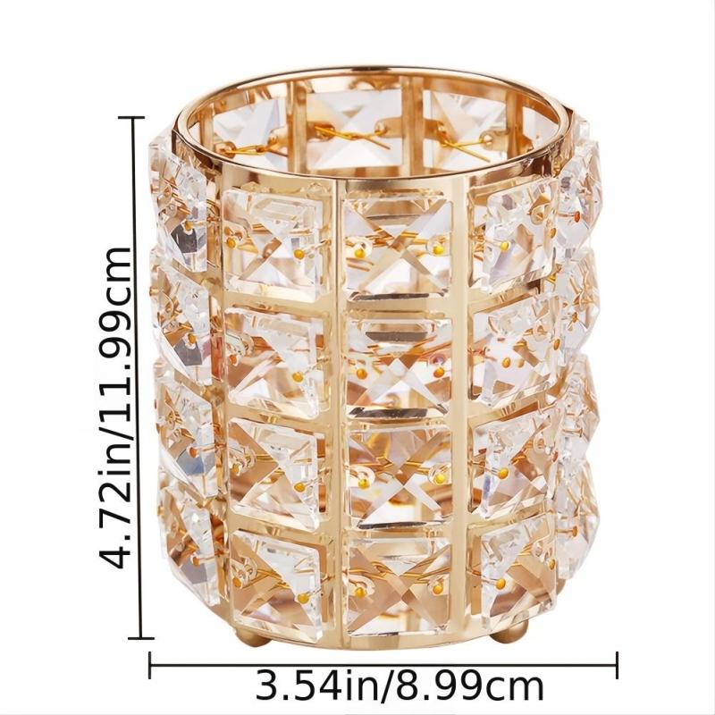 Crystal Makeup Brush Holder Organizer - Keep Your Cosmetics Tidy and Accessible