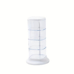 Makeup Sponge Storage Organizer Container with Lid Turntable