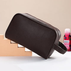 Travel Makeup Bag Cosmetic Bag With Handle PU Leather Portable Make Up Bag