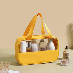Waterproof Transparent Toiletry Bag Portable Zippered Tote Cosmetic Bag