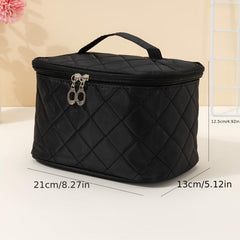 Travel Cosmetic Bag With Handle And Zipper Makeup Organizer Case