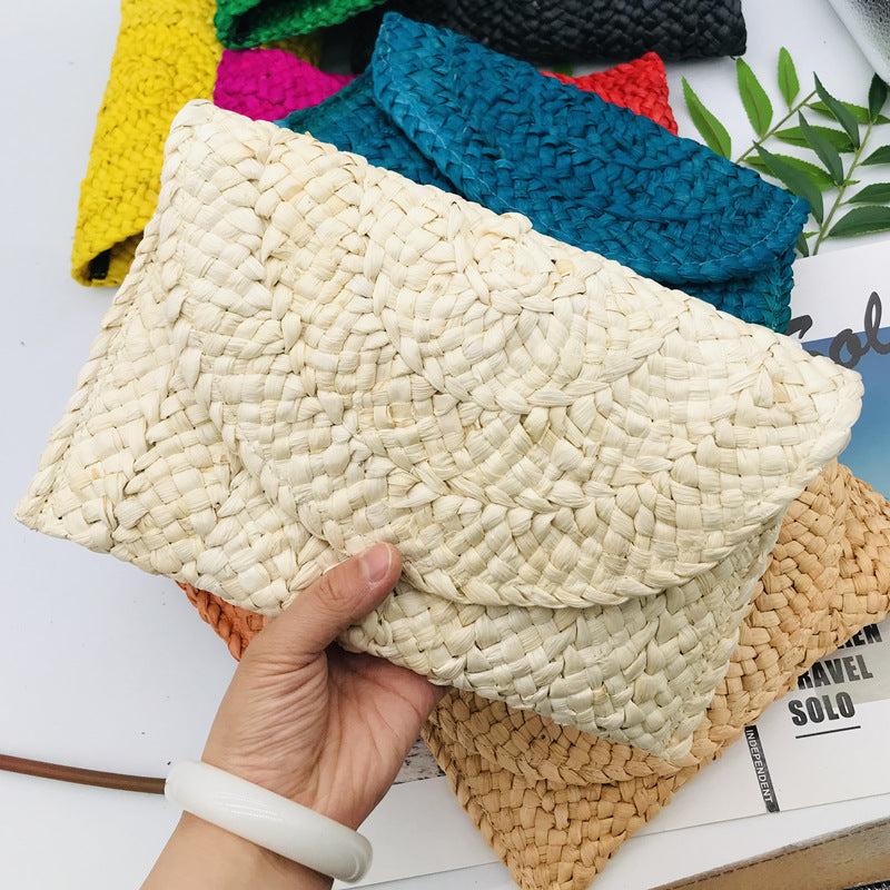 Summer Straw Tote Bag Lightweight Envelope Beach Travel Bag