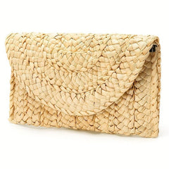Summer Straw Tote Bag Lightweight Envelope Beach Travel Bag