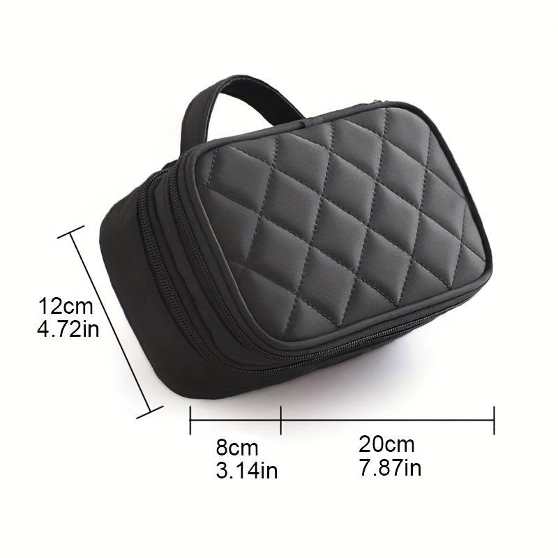 Double Layer Makeup Bag with Mirror Travel Organizer