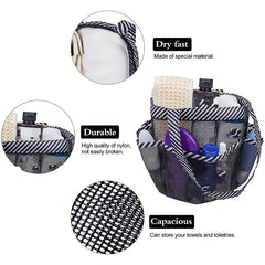 Portable 8 Grid Toiletry Bag Foldable Mesh Hygiene Bag