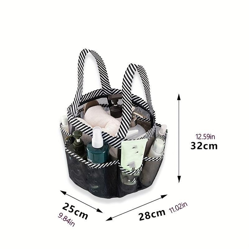 Portable 8 Grid Toiletry Bag Foldable Mesh Hygiene Bag