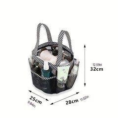 Portable 8 Grid Toiletry Bag Foldable Mesh Hygiene Bag