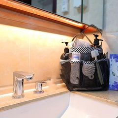 Portable 8 Grid Toiletry Bag Foldable Mesh Hygiene Bag