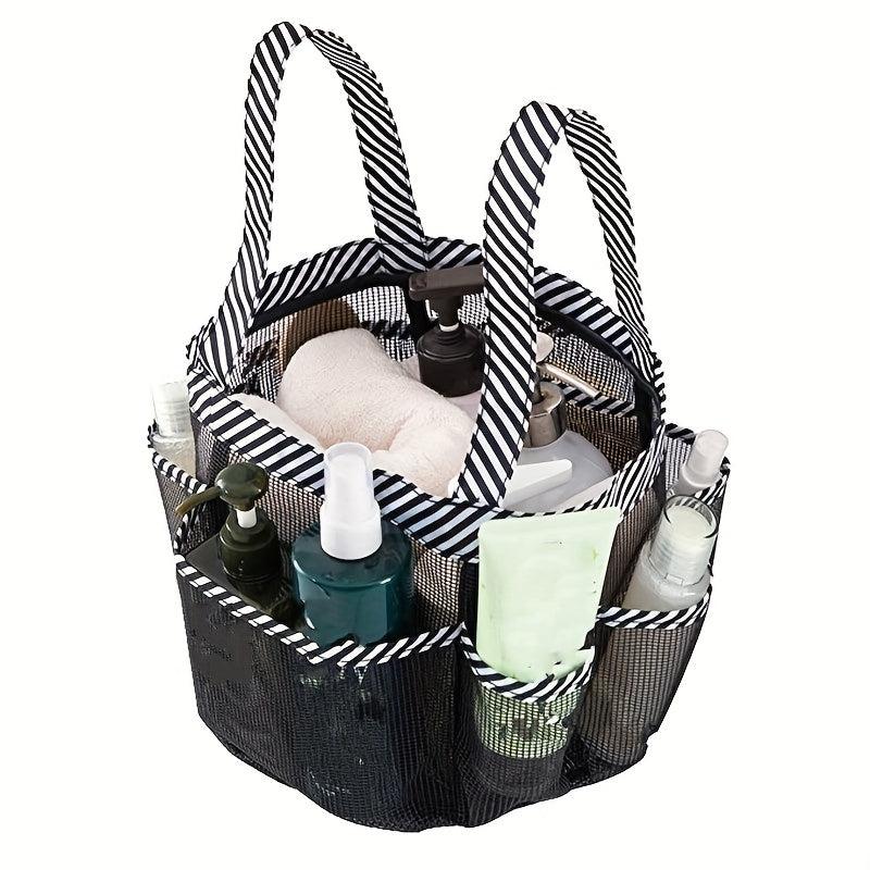 Portable 8 Grid Toiletry Bag Foldable Mesh Hygiene Bag