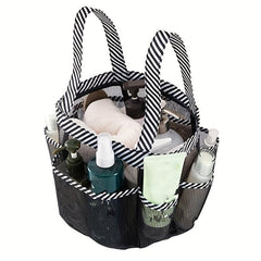 Portable 8 Grid Toiletry Bag Foldable Mesh Hygiene Bag