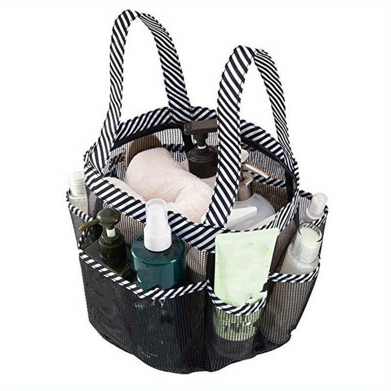 Portable 8 Grid Toiletry Bag Foldable Mesh Hygiene Bag
