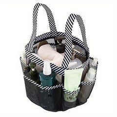 Portable 8 Grid Toiletry Bag Foldable Mesh Hygiene Bag