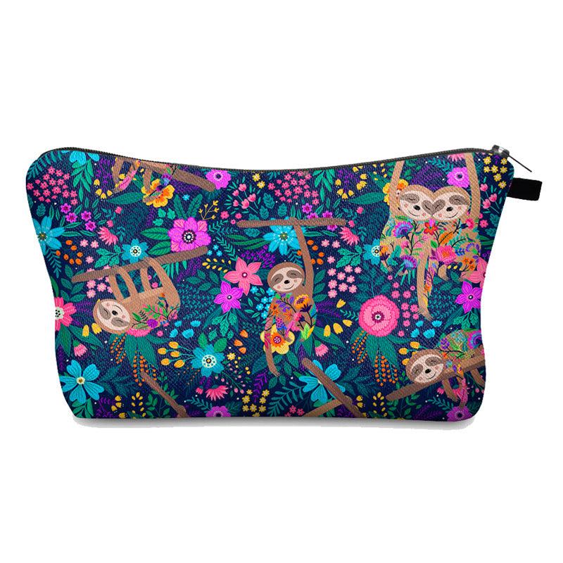 Cute Sloth Pattern Makeup Bag - Double Sided Travel Organizer