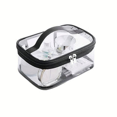 2pc Clear Cosmetic Bag Pack Transparent Toiletry Travel PVC Airplane Bag