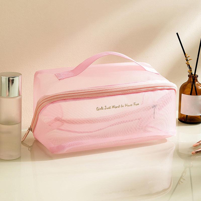 Large Capacity Travel Cosmetic Bag With Handle & Divider