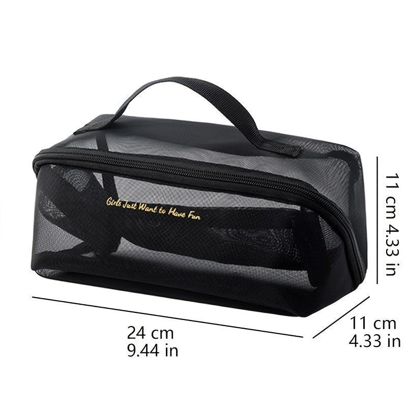 Large Capacity Travel Cosmetic Bag With Handle & Divider