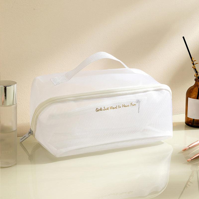 Large Capacity Travel Cosmetic Bag With Handle & Divider