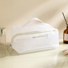 Large Capacity Travel Cosmetic Bag With Handle & Divider