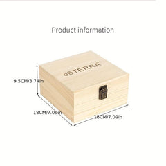 25 Grids Wood Storage Box With Lid & Locking Clasp