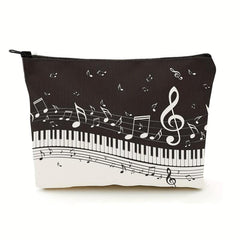 Stylish Piano Notes Pattern Makeup Bag for Travel