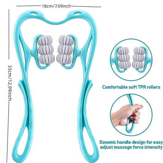 2pcs Manual Cervical Spine Massager Six Wheels Roller Neck Massager