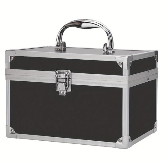 Professional Makeup Beauty Case Organizer Box Portable with Mirror & Handle