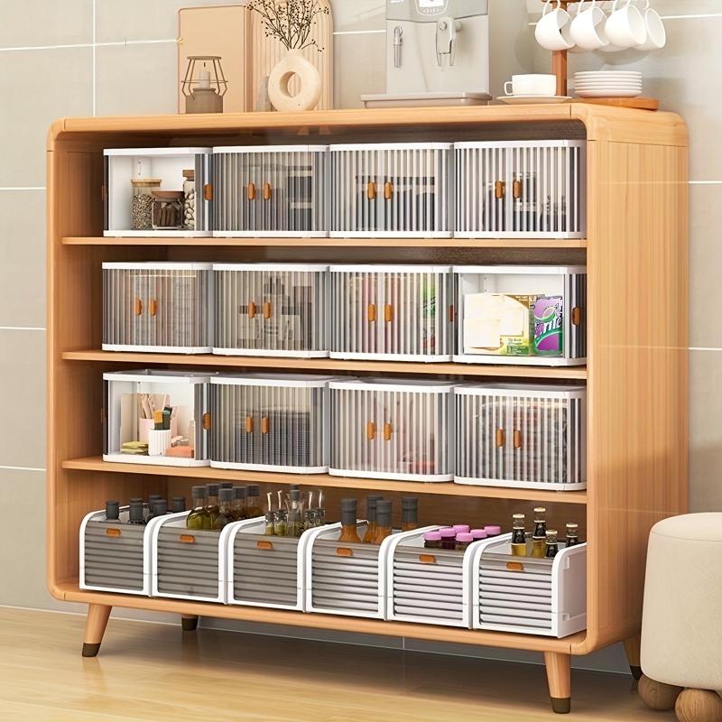 2pcs Foldable Plastic Storage Box Makeup Small Item Storage Box