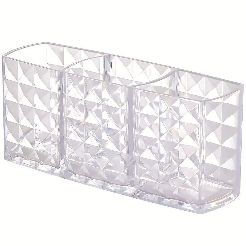 3 Slot Acrylic Makeup Brush Holder - Organize and Store Your Brushes in Style