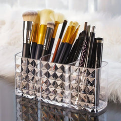 3 Slot Acrylic Makeup Brush Holder - Organize and Store Your Brushes in Style